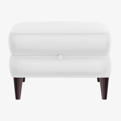 Furniture Village Compact Collection Klein HW Leather Storage Footstool - Star White