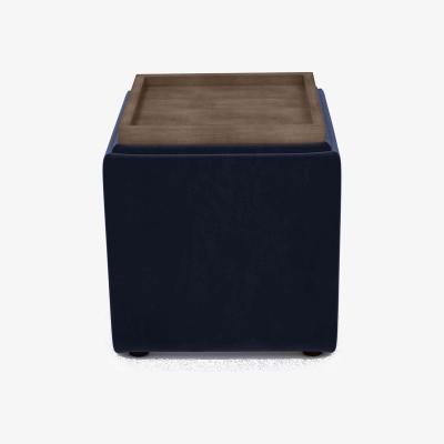 Furniture Village The Lounge Co. - Bronwyn Storage Cube Tray Stool - Midnight Indigo