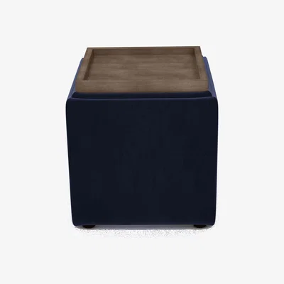 Furniture Village The Lounge Co. - Bronwyn Storage Cube Tray Stool - Midnight Indigo