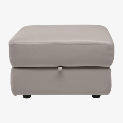Furniture Village Serento Leather Footstool - Grey
