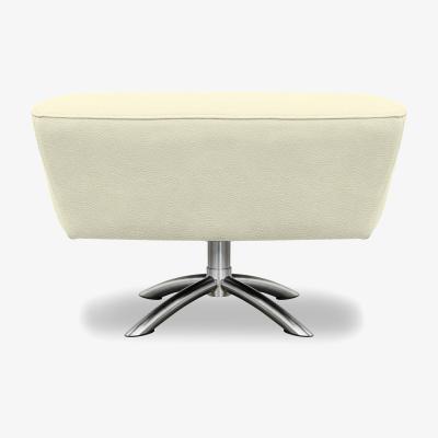Furniture Village G Plan - Arlo Leather Swivel Footstool - Cambridge Chalk