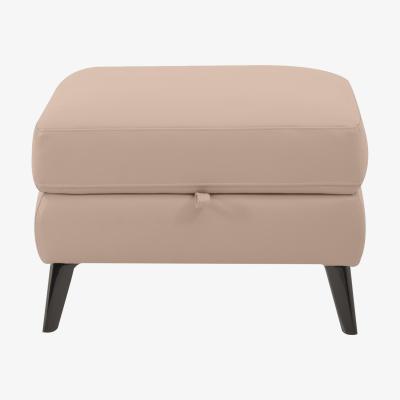 Furniture Village Axel BV Leather Storage Footstool - BV Pebble