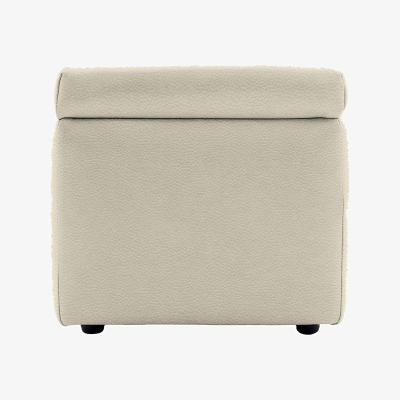 Furniture Village G Plan - Spencer Leather Footstool - Cambridge Chalk