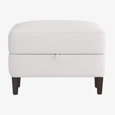 Furniture Village Uno BV Leather Storage Footstool - BV Star White