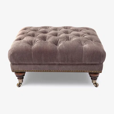 Furniture Village At The Helm - Shackleton Fabric Square Footstool with Castors