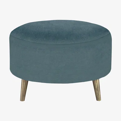 Furniture Village Celestia Fabric Round Footstool - Blue