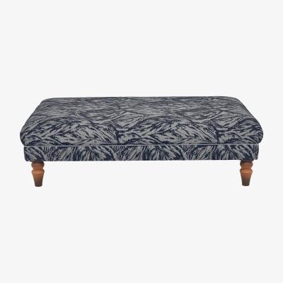 Furniture Village Boutique Chatterley Footstool - Canopy Midnight with Walnut Feet