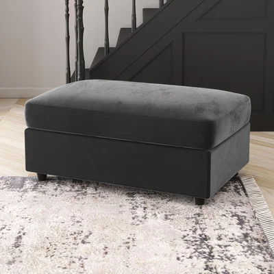 Furniture123 Charcoal Grey Velvet Footstool - August