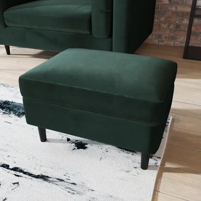 Furniture123 Green Velvet Footstool - Frankie