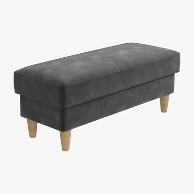 Furniture123 Silver Grey Velvet Footstool - Idris