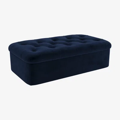 Furniture123 Navy Velvet Footstool Bed - Myles