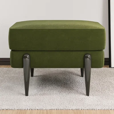 Furniture123 Small Olive Green Velvet Footstool - Rosie