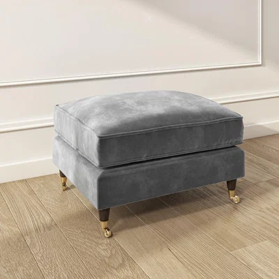 Furniture123 Silver Grey Velvet Footstool - Payton