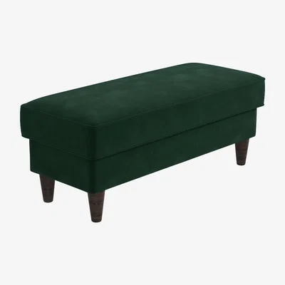 Furniture123 Dark Green Velvet Footstool - Idris