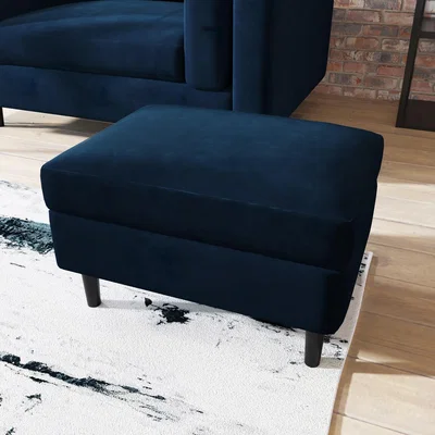 Furniture123 Navy Velvet Footstool in a Box - Frankie