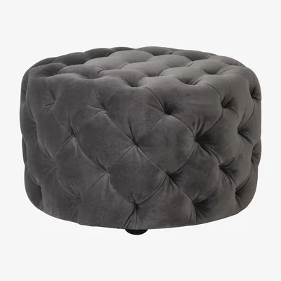 Furniture123 Gallery Sergio Grey Velvet Footstool