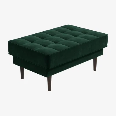 Furniture123 Green Velvet Footstool - Elba