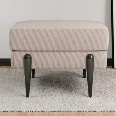 Furniture123 Small Beige Fabric Footstool - Rosie