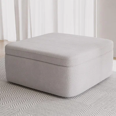 Furniture123 Cream Chenille Footstool with Storage - Vera