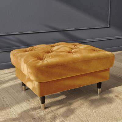 Furniture123 Buttoned Velvet Footstool in Mustard - Cole