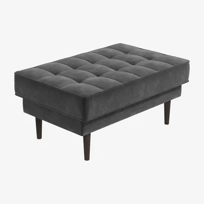 Furniture123 Grey Velvet Footstool - Elba
