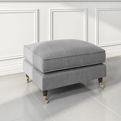 Furniture123 Grey Woven Fabric Footstool - Payton