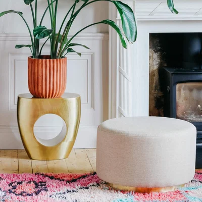 Graham & Green Sofia Linen Ottoman