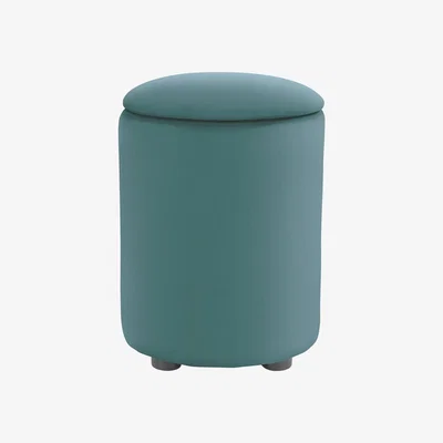 Habitat Habitat Emil Velvet Storage Stool - Teal