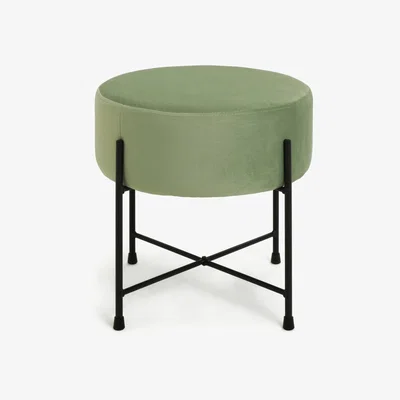 Habitat Habitat Jax Metal Footstool - Mint Green