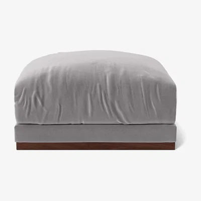 Habitat Swoon Denver Velvet Ottoman Footstool - Silver Grey