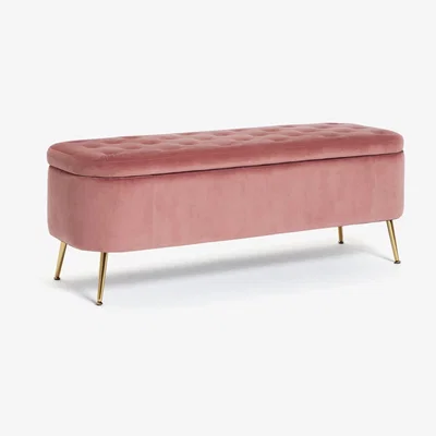 Habitat Habitat Rosella Velvet Ottoman - Pink