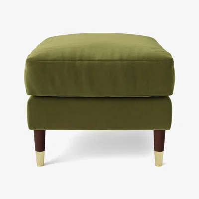 Habitat Swoon Rieti Velvet Ottoman Footstool - Fern Green