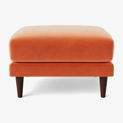 Habitat Swoon Turin Velvet Ottoman Footstool - Burnt Orange