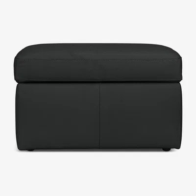Habitat Habitat Gabe Leather Storage Footstool - Black