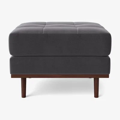 Habitat Swoon Berlin Velvet Ottoman Footstool - Granite Grey