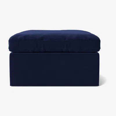 Habitat Swoon Seattle Velvet Ottoman Footstool - Ink Blue