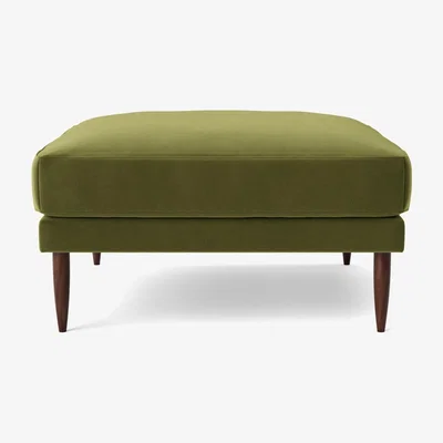 Habitat Swoon Kalmar Velvet Ottoman Footstool - Fern Green