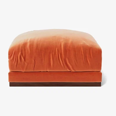 Habitat Swoon Denver Velvet Ottoman Footstool - Burnt Orange