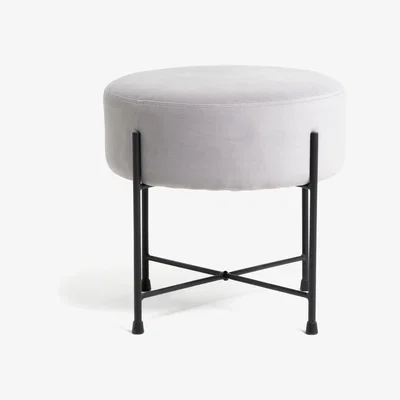 Habitat Habitat Jax Velvet Footstool - Silver