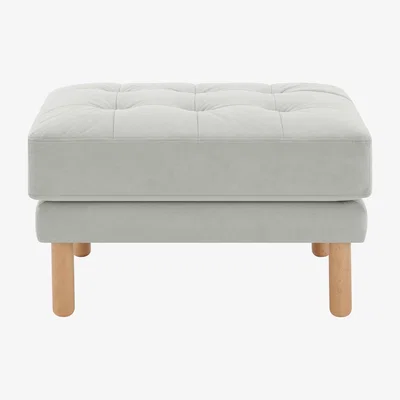 Habitat Habitat Newell Fabric Footstool - Light Grey