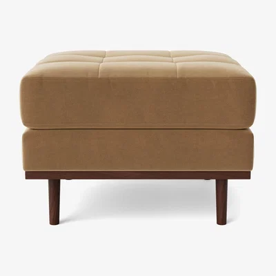Habitat Swoon Berlin Velvet Ottoman Footstool - Biscuit