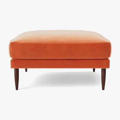 Habitat Swoon Kalmar Velvet Ottoman Footstool - Burnt Orange