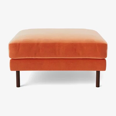 Habitat Swoon Munich Velvet Ottoman Footstool - Burnt Orange