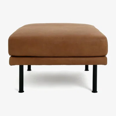 Habitat Habitat Moore Leather Footstool - Tan
