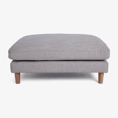 Habitat Habitat Salome Fabric Footstool - Light Grey