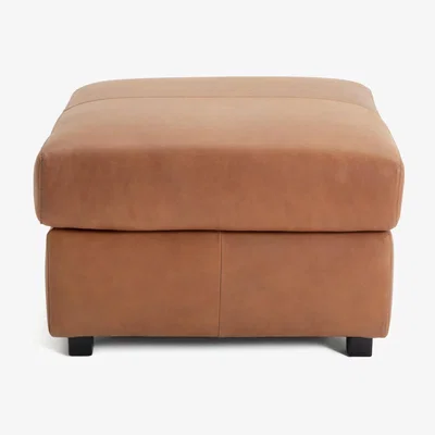 Habitat Habitat Florence Leather Footstool - Tan