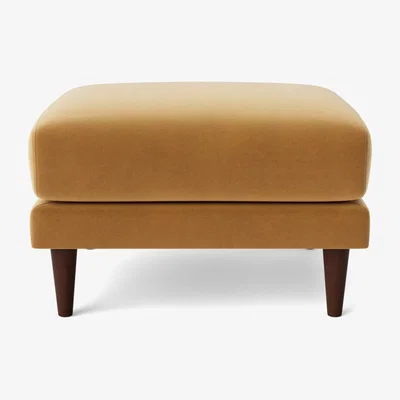 Habitat Swoon Turin Velvet Ottoman Footstool - Biscuit