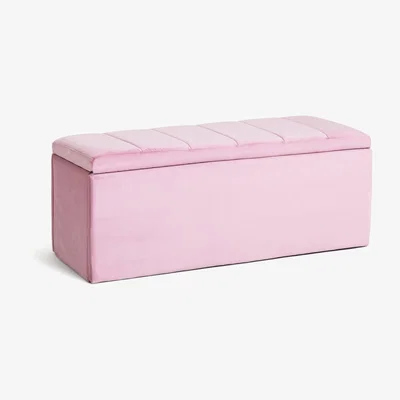 Habitat Habitat Pandora Velvet Ottoman - Pink