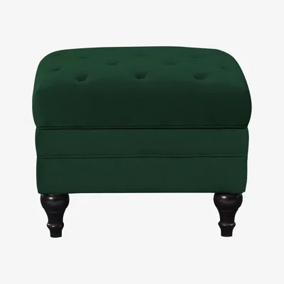 Habitat Habitat Chesterfield Velvet Footstool - Green