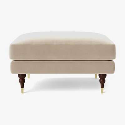 Habitat Swoon Charlbury Velvet Ottoman Footstool - Taupe